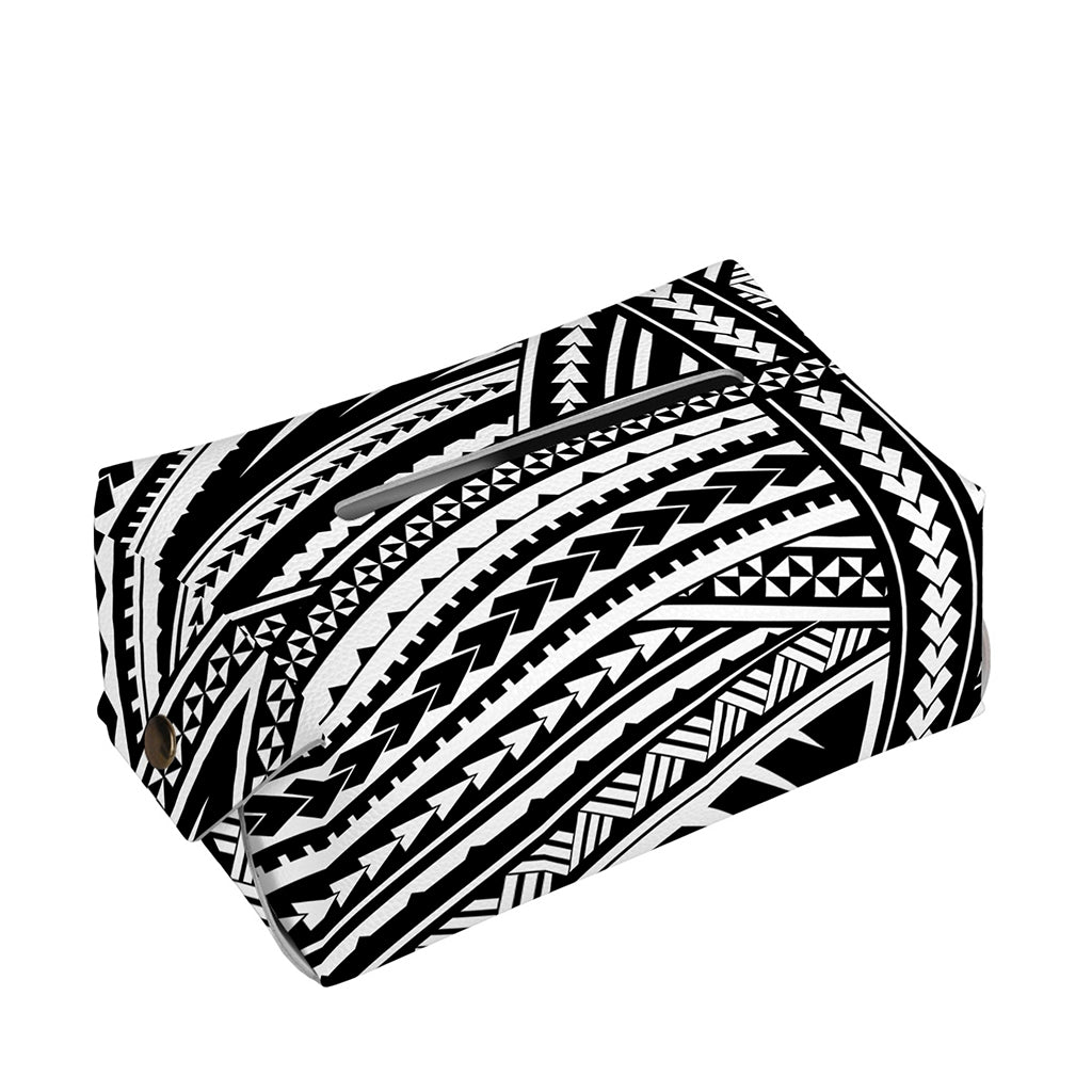 Maori Polynesian Tribal Tattoo Print Rectangle Tissue Box Cover