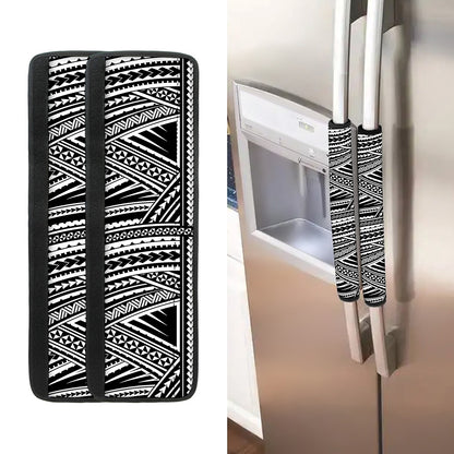 Maori Polynesian Tribal Tattoo Print Refrigerator Handle Covers
