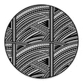 Maori Polynesian Tribal Tattoo Print Round Floor Mat
