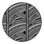 Maori Polynesian Tribal Tattoo Print Round Floor Mat