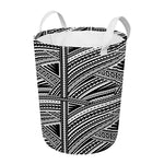 Maori Polynesian Tribal Tattoo Print Round Laundry Basket
