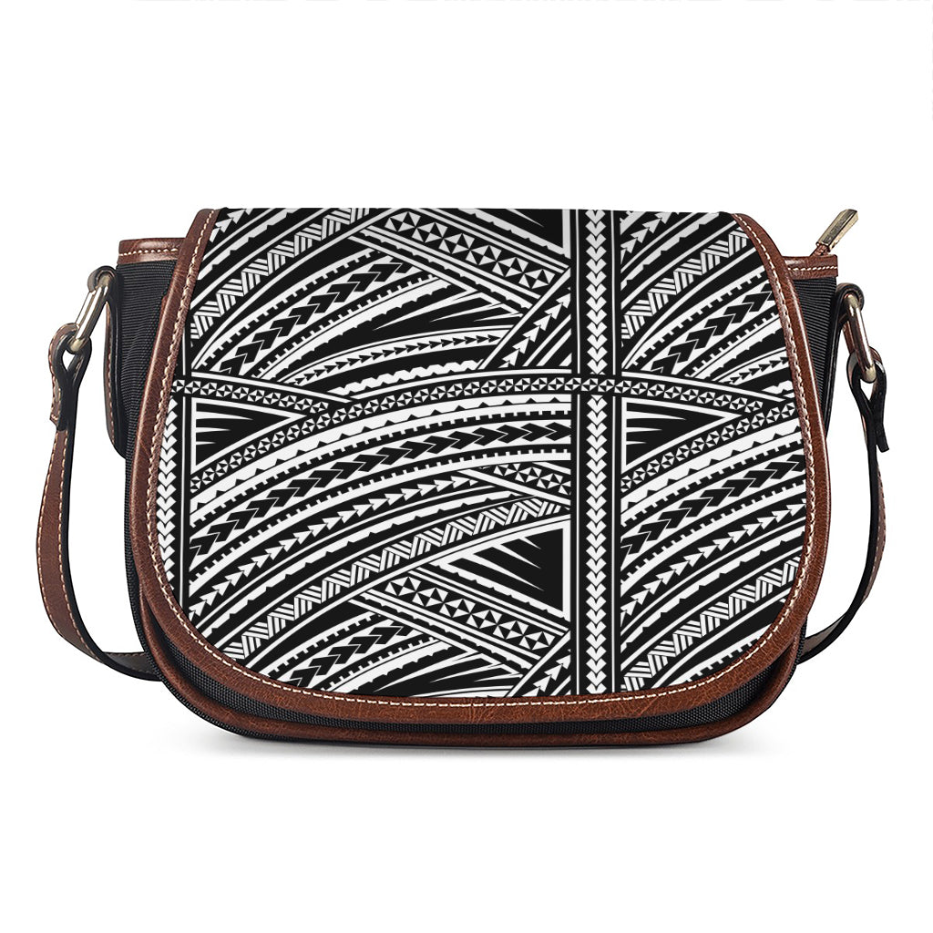 Maori Polynesian Tribal Tattoo Print Saddle Bag