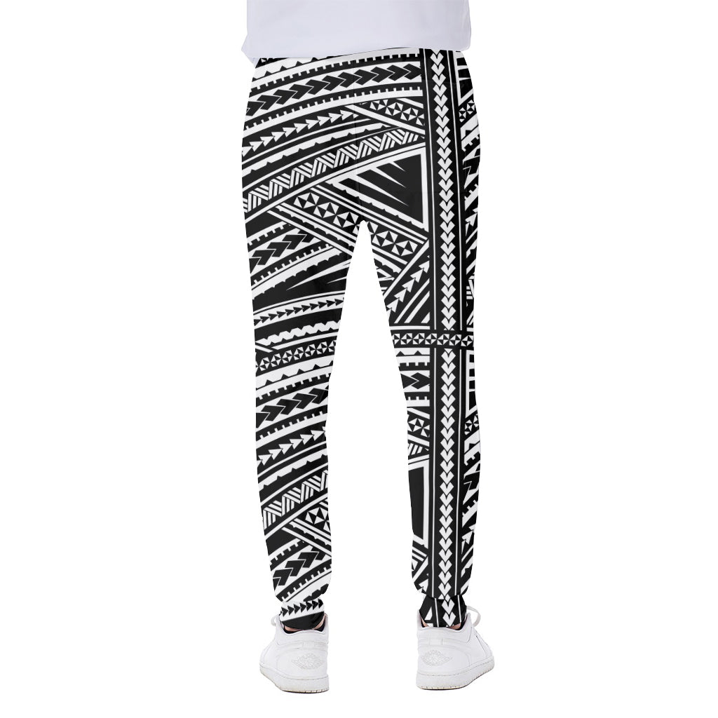 Maori Polynesian Tribal Tattoo Print Scuba Joggers