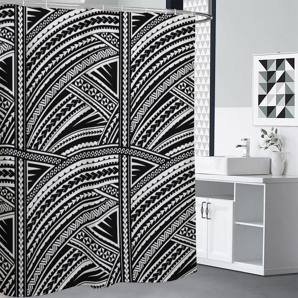 Maori Polynesian Tribal Tattoo Print Shower Curtain