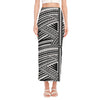 Maori Polynesian Tribal Tattoo Print Side Slit Maxi Skirt