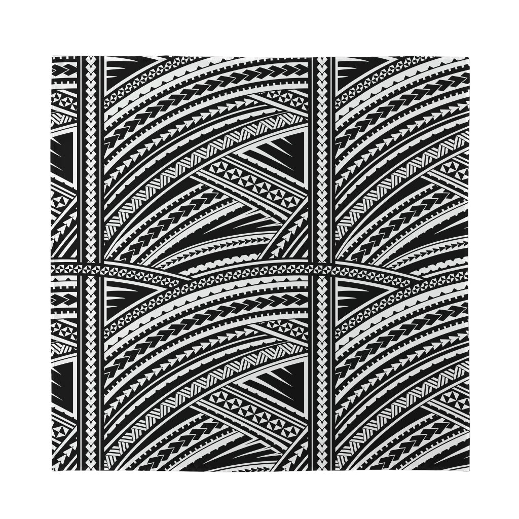 Maori Polynesian Tribal Tattoo Print Silk Bandana