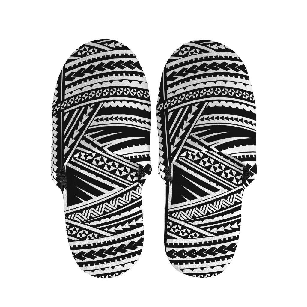 Maori Polynesian Tribal Tattoo Print Slippers