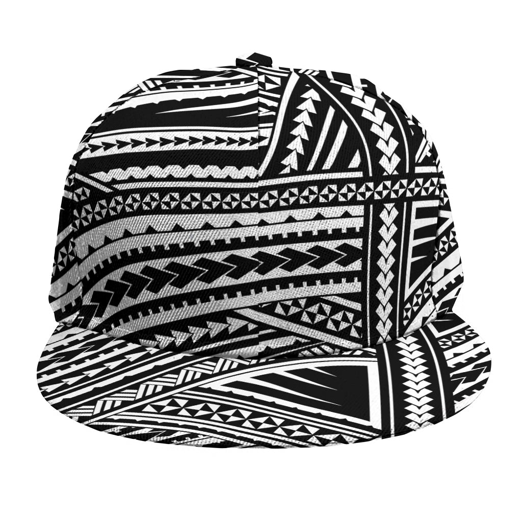 Maori Polynesian Tribal Tattoo Print Snapback Cap