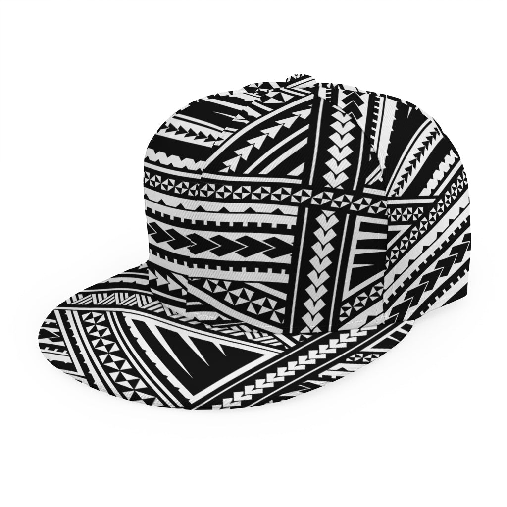 Maori Polynesian Tribal Tattoo Print Snapback Cap