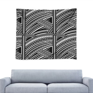 Maori Polynesian Tribal Tattoo Print Tapestry