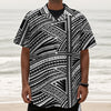 Maori Polynesian Tribal Tattoo Print Textured Short Sleeve Shirt