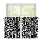 Maori Polynesian Tribal Tattoo Print Tier Curtains