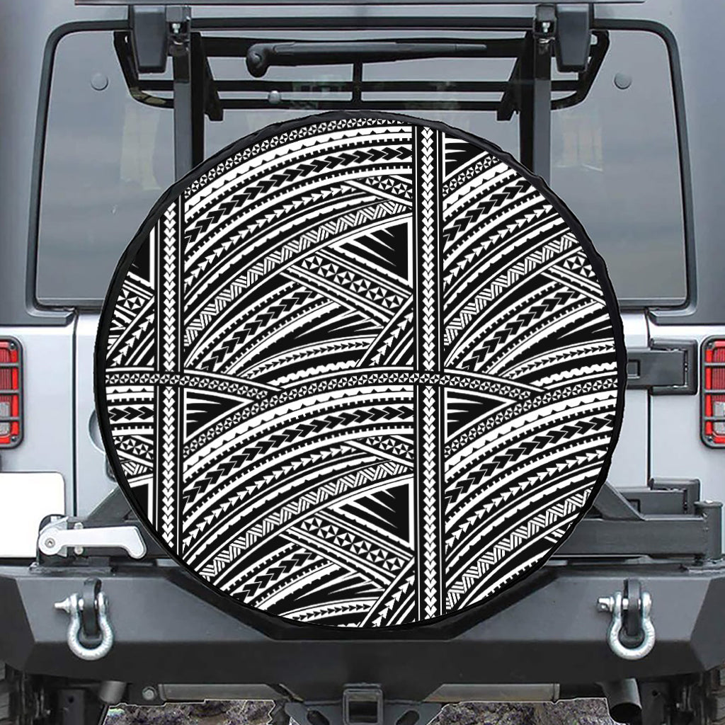 Maori Polynesian Tribal Tattoo Print Tire Cover