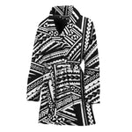 Maori Polynesian Tribal Tattoo Print Women's Bathrobe