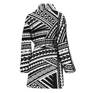 Maori Polynesian Tribal Tattoo Print Women's Bathrobe