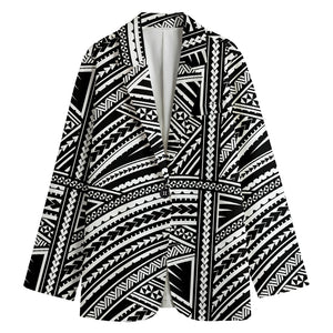 Maori Polynesian Tribal Tattoo Print Women's Blazer