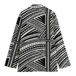 Maori Polynesian Tribal Tattoo Print Women's Blazer