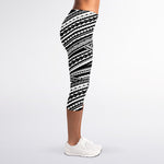 Maori Polynesian Tribal Tattoo Print Women's Capri Leggings