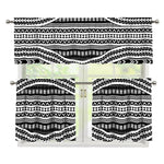 Maori Tattoo Polynesian Tribal Print 3 Piece Kitchen Curtains