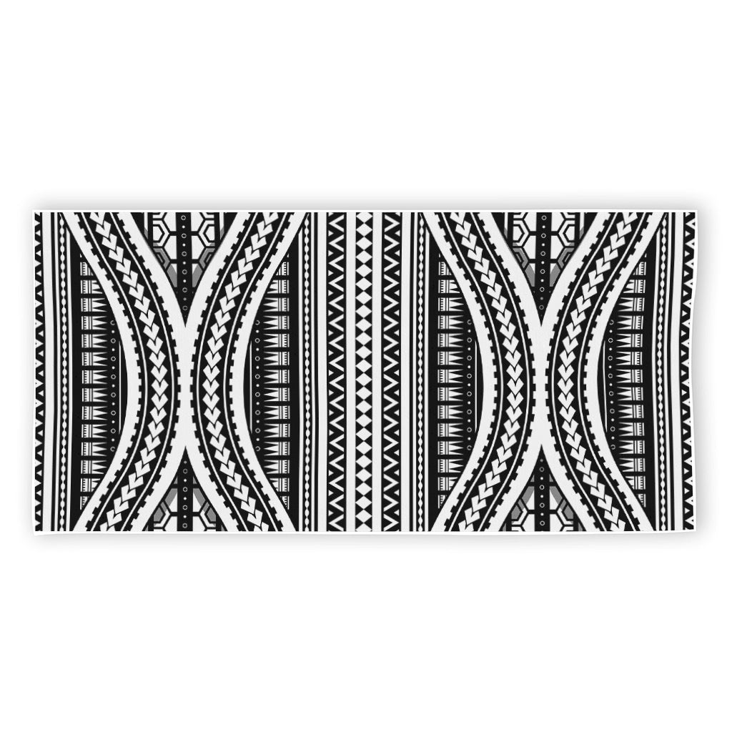 Maori Tattoo Polynesian Tribal Print Beach Towel