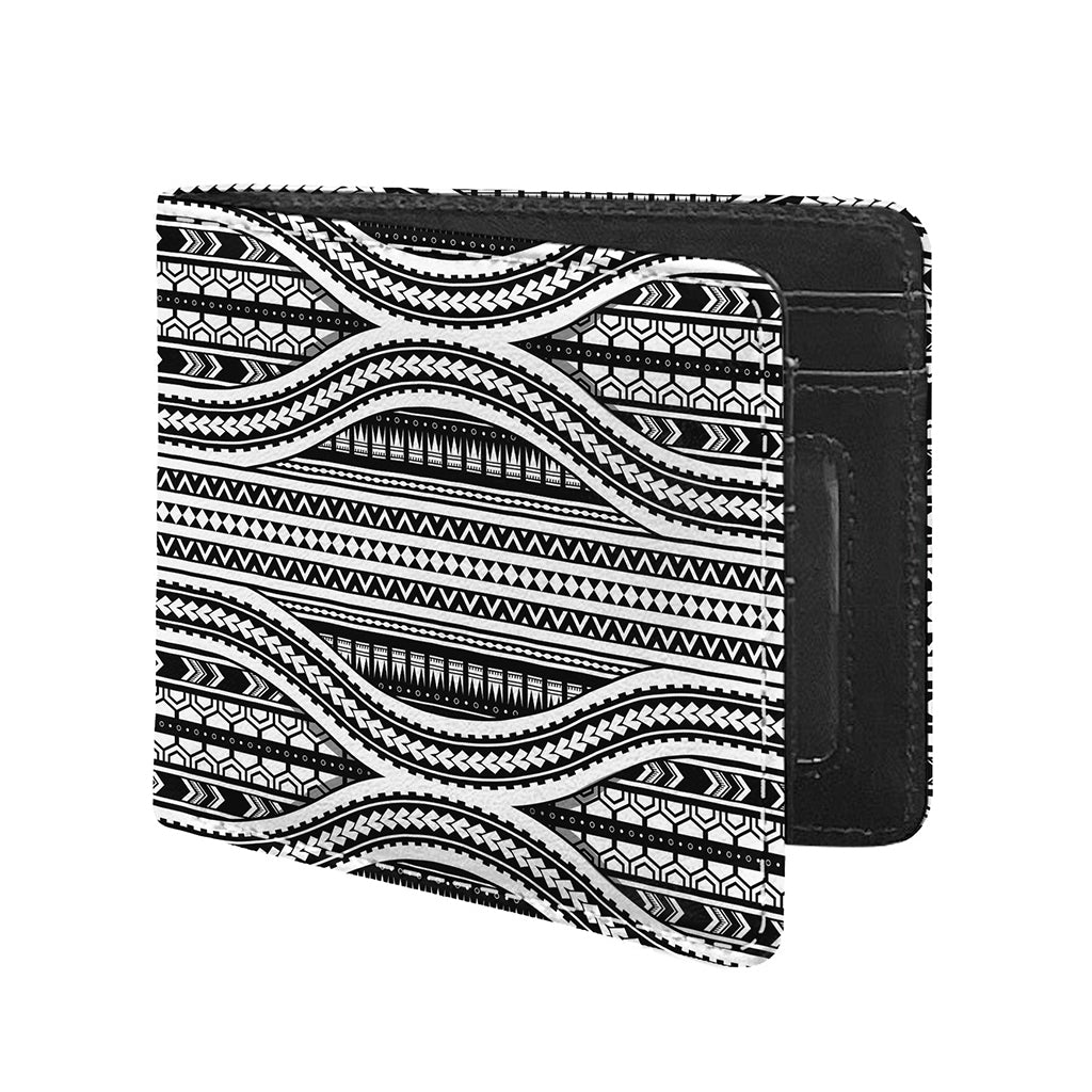 Maori Tattoo Polynesian Tribal Print Bifold Wallet
