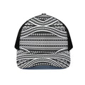 Maori Tattoo Polynesian Tribal Print Black Mesh Trucker Hat