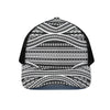 Maori Tattoo Polynesian Tribal Print Black Mesh Trucker Cap