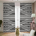 Maori Tattoo Polynesian Tribal Print Dimout Pencil Pleat Curtains