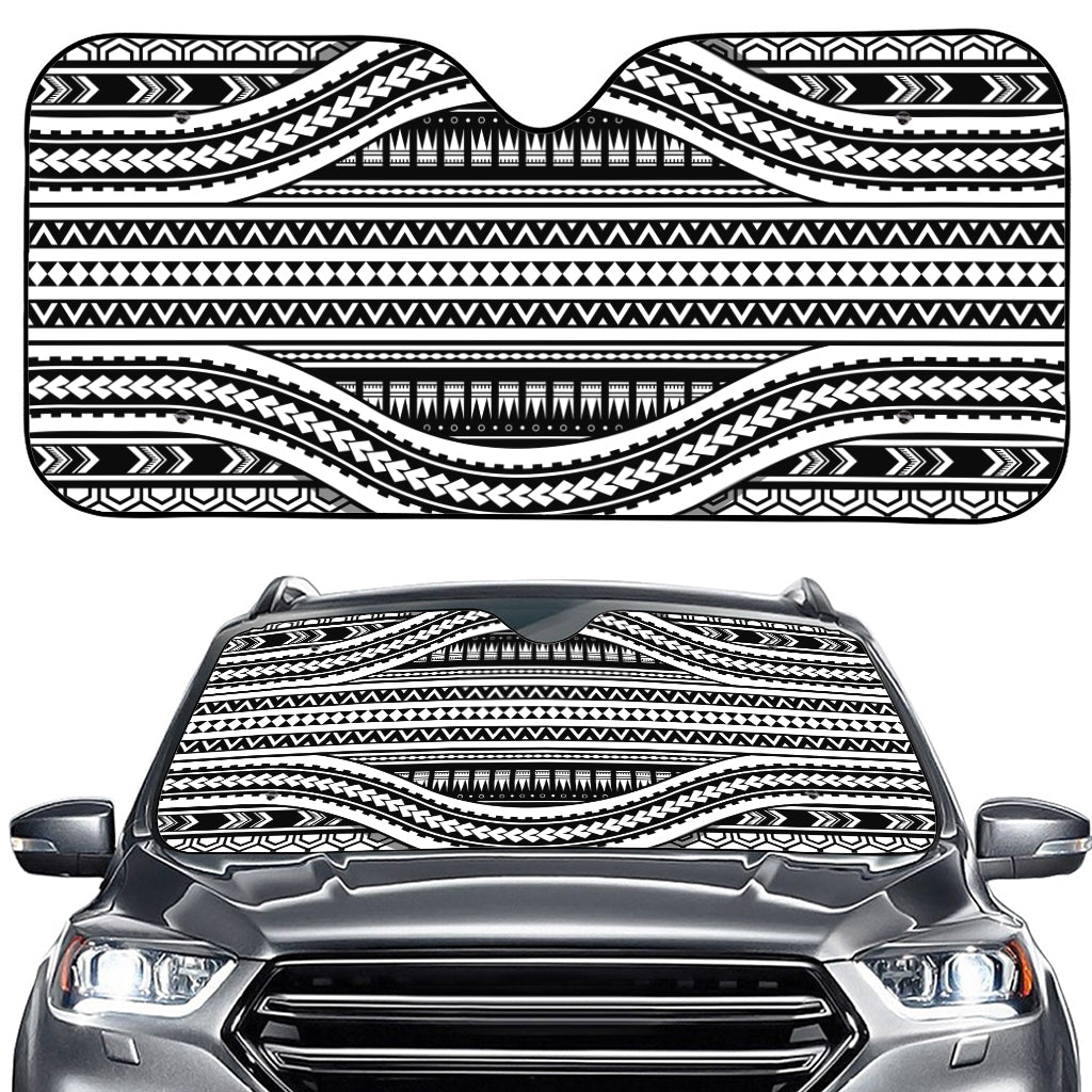 Maori Tattoo Polynesian Tribal Print Car Windshield Sun Shade
