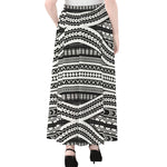 Maori Tattoo Polynesian Tribal Print Chiffon Maxi Skirt