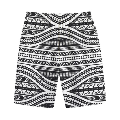 Maori Tattoo Polynesian Tribal Print Cotton Shorts