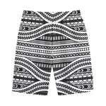 Maori Tattoo Polynesian Tribal Print Cotton Shorts