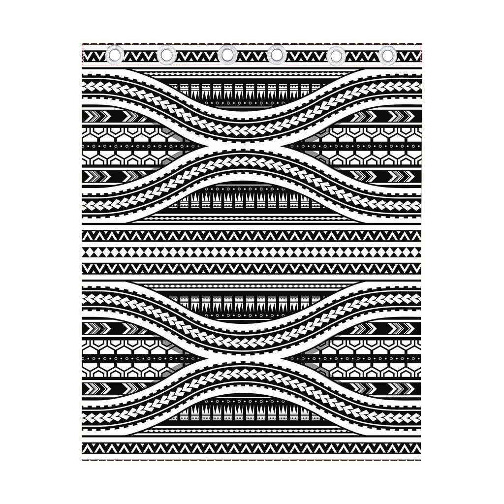 Maori Tattoo Polynesian Tribal Print Curtain