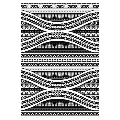 Maori Tattoo Polynesian Tribal Print Curtain