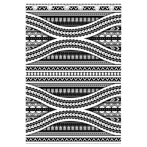 Maori Tattoo Polynesian Tribal Print Curtain