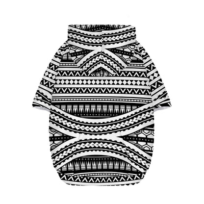 Maori Tattoo Polynesian Tribal Print Dog Zip Up Hoodie