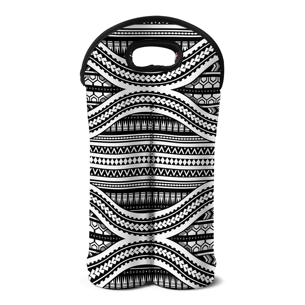 Maori Tattoo Polynesian Tribal Print Double Neoprene Wine Tote