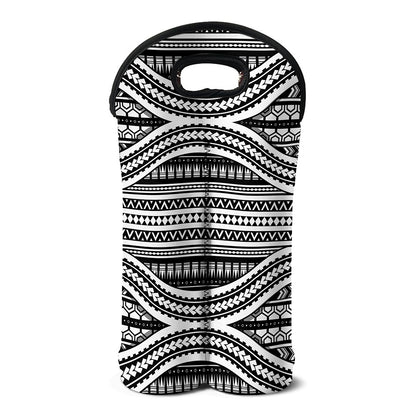 Maori Tattoo Polynesian Tribal Print Double Neoprene Wine Tote