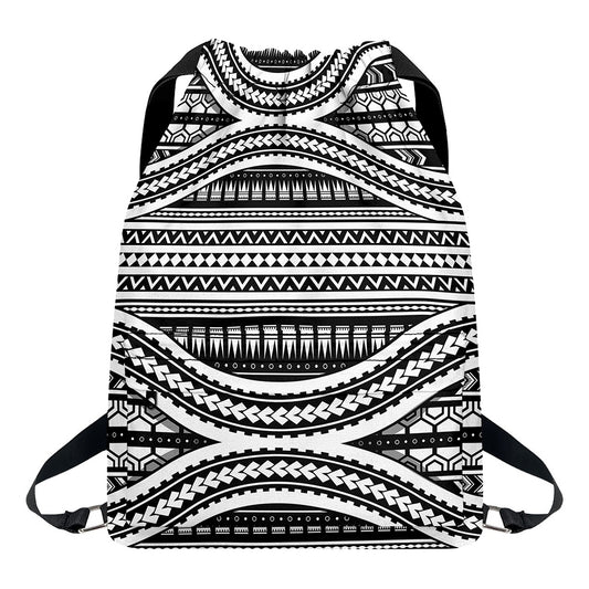 Maori Tattoo Polynesian Tribal Print Drawstring Backpack