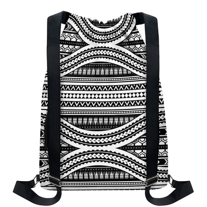 Maori Tattoo Polynesian Tribal Print Drawstring Backpack