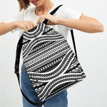 Maori Tattoo Polynesian Tribal Print Drawstring Backpack
