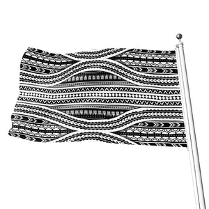 Maori Tattoo Polynesian Tribal Print Flag