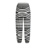 Maori Tattoo Polynesian Tribal Print Fleece Lined Knit Pants