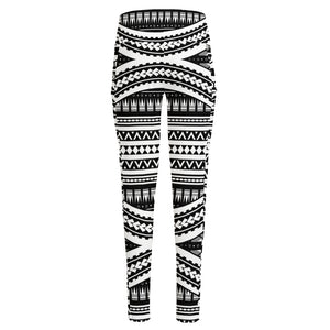 Maori Tattoo Polynesian Tribal Print High-Waisted Pocket Leggings