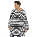 Maori Tattoo Polynesian Tribal Print Hoodie Blanket