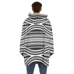 Maori Tattoo Polynesian Tribal Print Hoodie Blanket