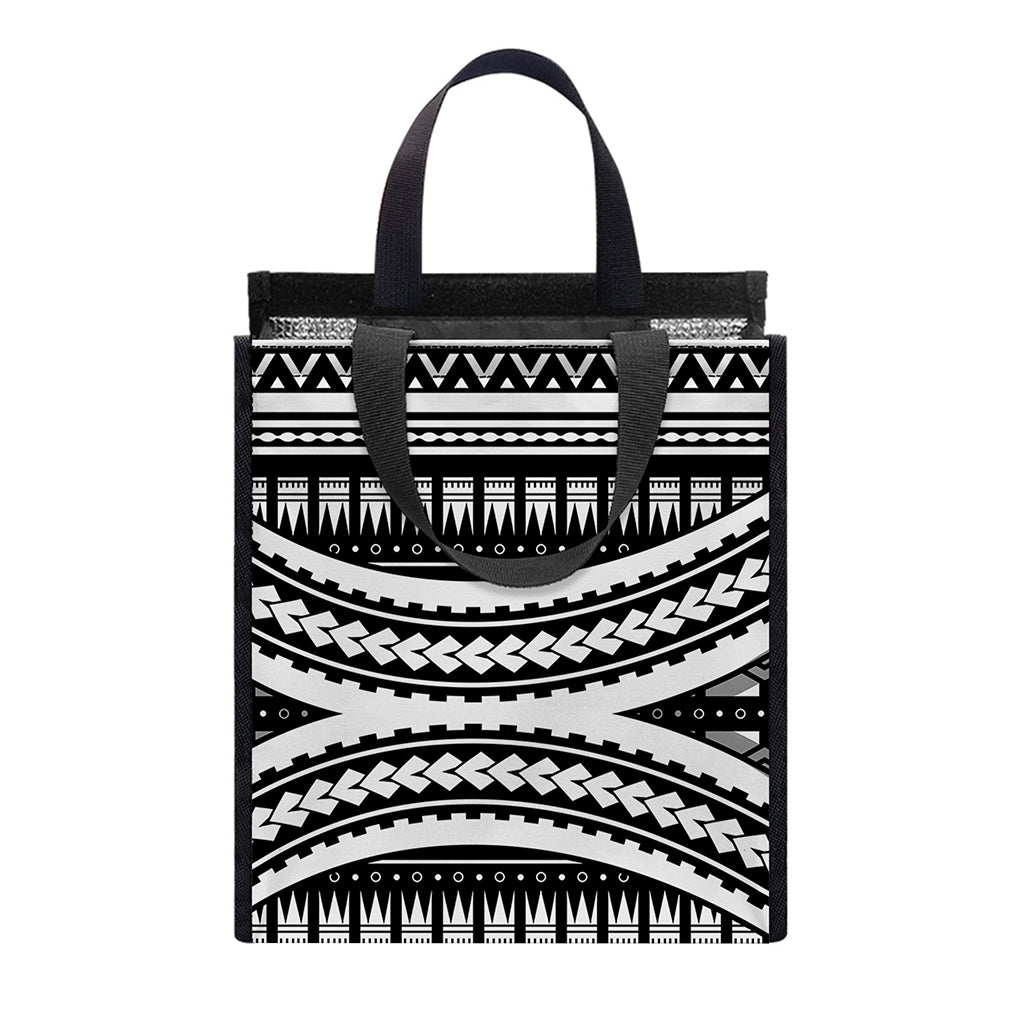 Maori Tattoo Polynesian Tribal Print Insulated Lunch Tote