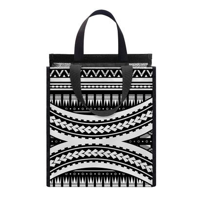 Maori Tattoo Polynesian Tribal Print Insulated Lunch Tote