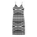 Maori Tattoo Polynesian Tribal Print Jersey Midi Cami Dress