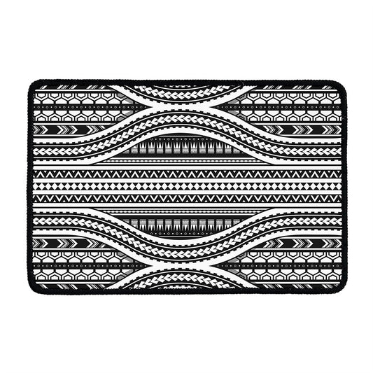 Maori Tattoo Polynesian Tribal Print Kitchen Mat